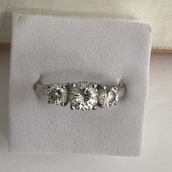 Avon Jewelry - Avon Elegant Silver Ring with Prong-Set Clear Stones